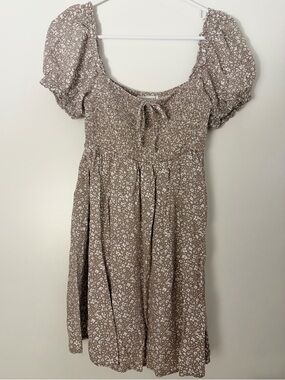 Aéropostale Brown and White Floral Summer Dress